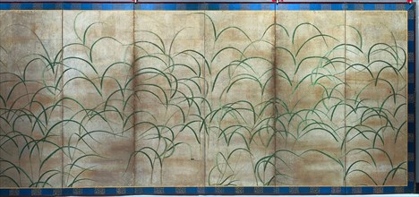Pampas Grasses, c. 1525. Japan, Muromachi period (1392-1573). Pair of six-fold screens, ink, color,