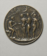 Judgment of Paris, c. 1505. Giovanni Paolo Fonduli (Italian). Bronze; diameter: 5.4 cm (2 1/8 in.).