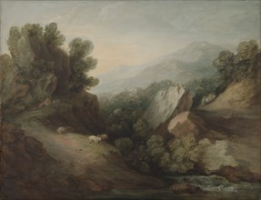 Rocky, Wooded Landscape with a Dell and Weir, c. 1782-1783. Thomas Gainsborough (British,