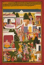 The Birth of Krishna, from a Sursagar of Surdas, c. 1700. Northwestern India, Rajasthan, Mewar