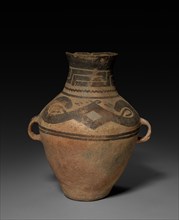 Urn with Lug Handles, c. 1300-1000 BC. China, Gansu province, Xindian Culture. Earthenware with