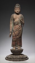 Standing Shokannon with Lotus Base, 900s. Japan, Heian Period (794-1185). Carved (single-block)