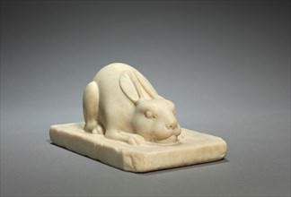 Hare, early 700s. North China, Tang dynasty (618-907). White marble; overall: 9.4 x 11.3 x 20.2 cm