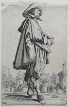Gentleman Standing in Profile with Clasped Hands. Jacques Callot (French, 1592-1635). Etching