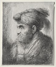 Head of a Man in Oriental Turban, c. 1650. Giovanni Benedetto Castiglione (Italian, 1609-1664).