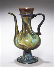 Ewer, c. 1500. Italy, Venice, 16th century. "Chalcedony" inlaid glass; silver mount; overall: 29.6