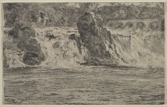 Falls of the Rhine at Schaffhausen (Rheinfall von Schaffhausen), 1885. Adolph von Menzel (German,
