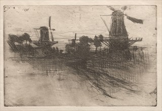 17: Evening, Dordrecht, 1881-1883. John Henry Twachtman (American, 1853-1902). Etching