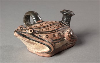 Apulian Frog Guttus, 4th century BC. South Italy, Apulia, 4th Century BC. Pottery with black slip