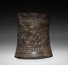 Decorated Cylinder, c. 1000-800 BC. Iran, Mannaean, Ziwiye, 10th-9th century BC. Bronze, repoussé