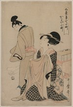 Seven Komachi Episodes: A Woman Holding an Outer Garment for a Man, 1754-1806. Kitagawa Utamaro