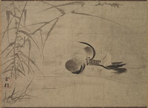 Mandarin Duck, 1500s. Sesson Shukei (Japanese, 1504-1589). Hanging scroll; ink on paper; painting