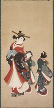 Courtesan and Attendants, c. 1748-1751. Attributed to Engetsudo (Japanese). Hanging scroll; ink and
