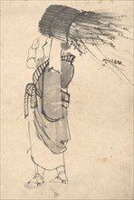 The Faggot Bearer, 1844-1895. Kono Bairei (Japanese, 1844-1895). Ink and color on paper; overall: