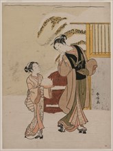 Young Woman Admiring a Snow Rabbit, late 1760s. Suzuki Harunobu (Japanese, 1724-1770). Woodblock