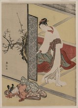Courtesan and Sleeping Attendant, late 1760s. Suzuki Harunobu (Japanese, 1724-1770). Color