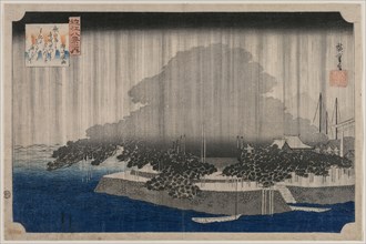 Night Rain at Karasaki, from the series Eight Views of Omi, c. 1835. Utagawa Hiroshige (Japanese,