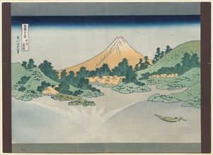Thirty-Six Views of Mt. Fuji:  The Surface of Lake Misaka in Kai Province, early 1830s. Katsushika