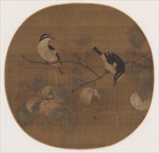 Birds on a Peach Branch, 12th Century. China, Southern Song dynasty (1127-1279). Album leaf, ink