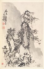 Landscape in the Manner of Ma Yuan, 1788. Min Zhen (Chinese, 1730-after 1788). Album leaf, ink on