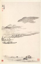 River Landscape, 1788. Min Zhen (Chinese, 1730-after 1788). Album leaf, ink on paper; sheet: 29 x