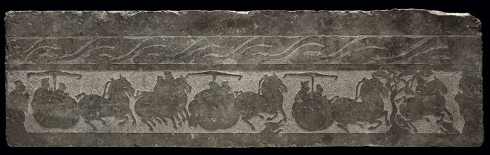 Funerary Relief with Chariot Procession, 2nd Century. China, style of Wu Family Shrines,