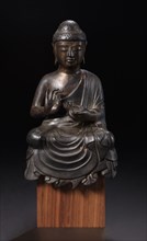 A Preaching Buddha, 8th century. Japan, Nara Period (710-794). Bronze with traces of gilt; overall: