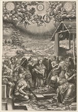 The Nativity, 1553. Giorgio Ghisi (Italian, 1520-1582), Hieronymus Cock, after Agnolo Bronzino