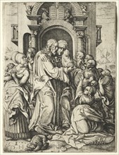 Christ Taking Leave of His Mother. Daniel I Hopfer (German, c. 1470-1536). Etching