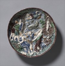Circular Plate with Perseus and Andromeda, late 1500s. Circle of Bernard Palissy (French,