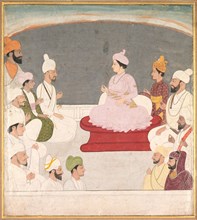 Raja Sansar Chand of Kangra and Courtiers, c. 1783. India, Pahari Hills, Kangra school, 18th