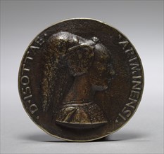 Medal of Isotta degli Atti da Rimini (obverse) and (reverse), 15th century. Matteo de' Pasti