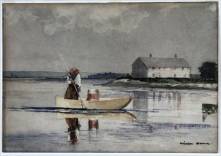 Spearing Eels, ? late 1800s. Winslow Homer (American, 1836-1910). Watercolor over graphite; sheet: