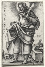 St. Bartholomew, 1545-1546. Hans Sebald Beham (German, 1500-1550). Engraving