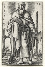 St. Matthew, 1545-1546. Hans Sebald Beham (German, 1500-1550). Engraving