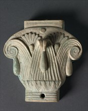 Box (Pyxis) in the Form of a Composite Capital, 305-30 BC. Egypt, Ptolemaic Dynasty. Pale