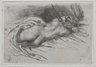 Study of a Woman Seen from the Back, 1833. Eugène Delacroix (French, 1798-1863). Etching