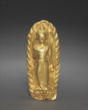 Standing Buddha, 1100s. Myanmar (Burma), Pegu, 12th century. Gold repoussé; overall: 13.8 x 5.7 cm