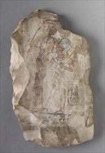 Ostracon: Ramesses II Suckled by a Goddess, c. 1279-1213 BC. Egypt, New Kingdom, Dynasty 19, reign
