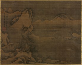 Snowscape with Figures, 1584. Kim Si (Korean, 1524-1593). Hanging scroll, ink on silk; painting