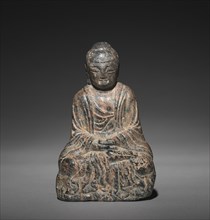 Seated Sakyamuni Buddha, 500s-600s. Korea, Three Kingdoms period (57 BC-AD 668). Stone; overall: 11