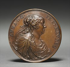 Medal of Anne of Austria (obverse), 1660. Jean Warin (French, 1604-1672). Bronze; diameter: 6 cm (2