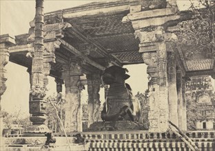 Great Pagoda, Great Bull, Front View, Tanjore, India (Rajarajesvara Temple), 1857. Captain Linnaeus