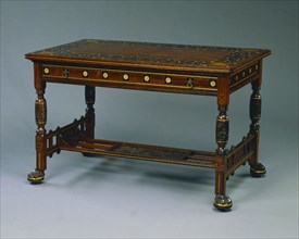 Center Table, c. 1875. Herter Brothers (American). Rosewood inlaid with other woods and bone;
