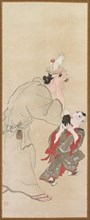 Genre Figures, c. 1816. Tatabe Socho (Japanese, 1760-1814). Hanging scroll; ink and color on paper;