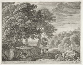 The Flight into Egypt: The Little Angels on the Hill, c. 1652-1654. Herman van Swanevelt (Dutch, c.