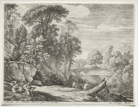 The Flight into Egypt: The Donkey Led to the River, c. 1652-1654. Herman van Swanevelt (Dutch, c.