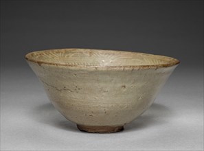 Bowl with Stamped Floral Decoration, 1400s. Korea, Joseon dynasty (1392-1910). Glazed ceramic;