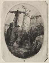 Christ Crucfied Between Two Thieves:  An Oval Plate, c. 1641. Rembrandt van Rijn (Dutch, 1606-1669)