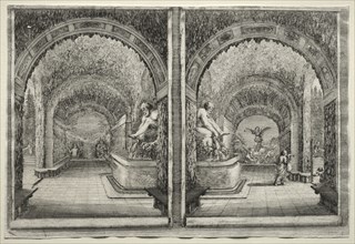 Views of the Villa of Pratolino:  Two Views of the Grotto. Stefano Della Bella (Italian, 1610-1664)